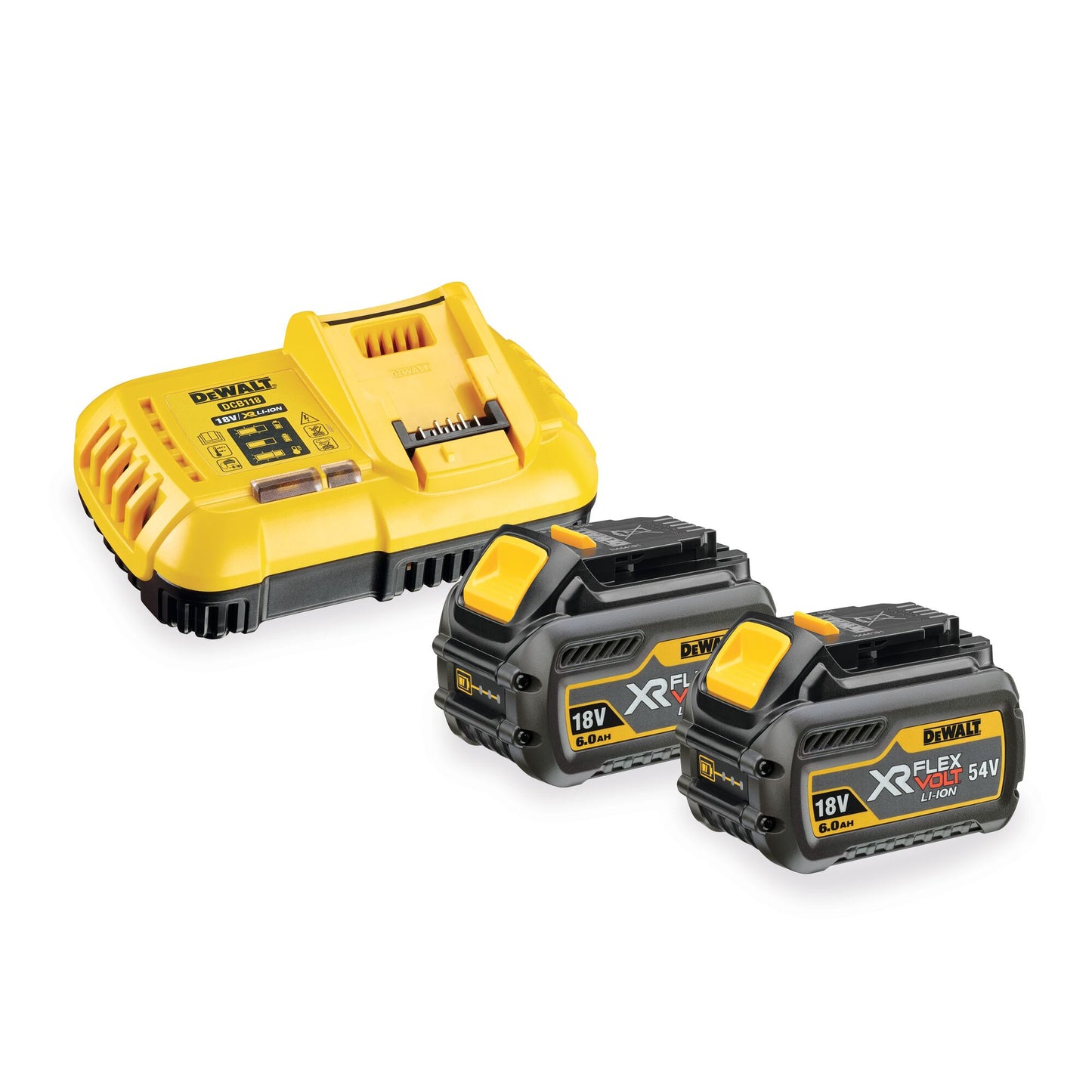 DEWALT DCB118T2-QW Starter kit: XR 8A Charger + 2 x 6Ah XR FLEXVOLT batteries