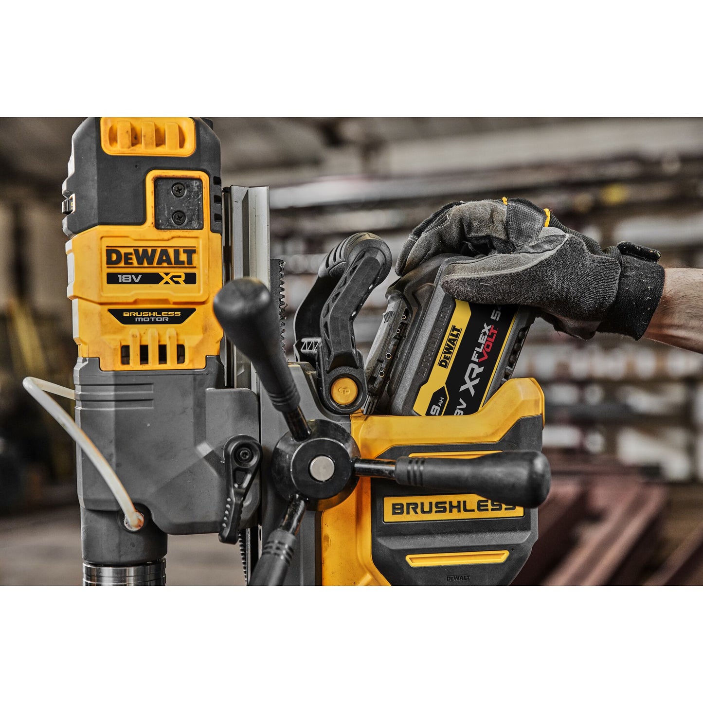 DEWALT DCD1623X2G-QW 18/54V XR Magnetic Drill with Permanent Magnet, 2 XR Flexvolt 9.0Ah "G" series batteries