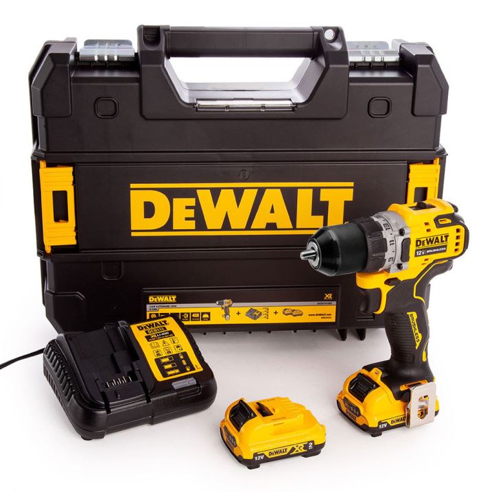 DEWALT DCD706D2-QW 12 Volt Akku-Schlagbohrschrauber mit 2 Akkus 12V 2,0Ah