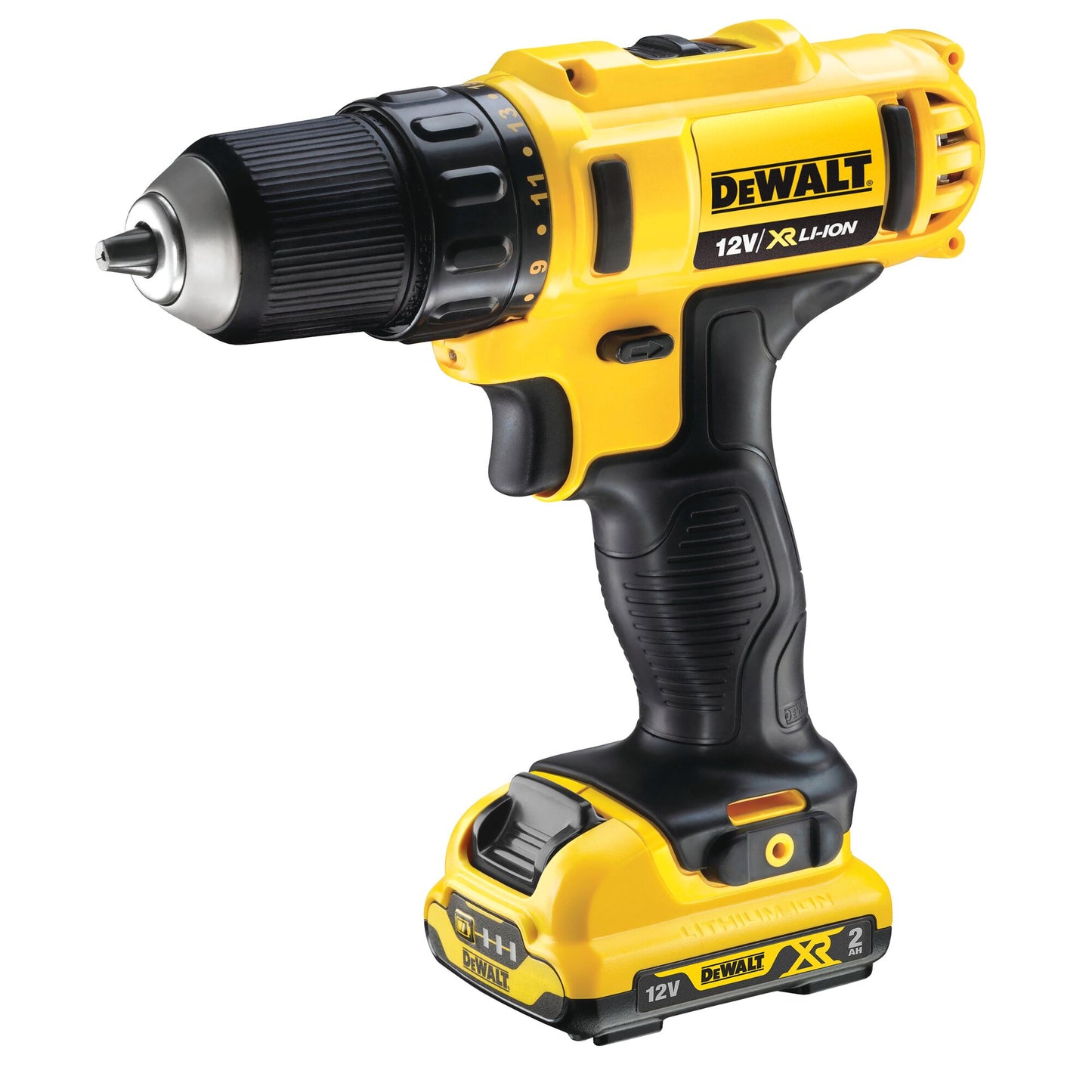 DEWALT DCD710D2-QW Trapano Avvitatore a batteria compatto con 2 batterie XR 12V 2.0Ah