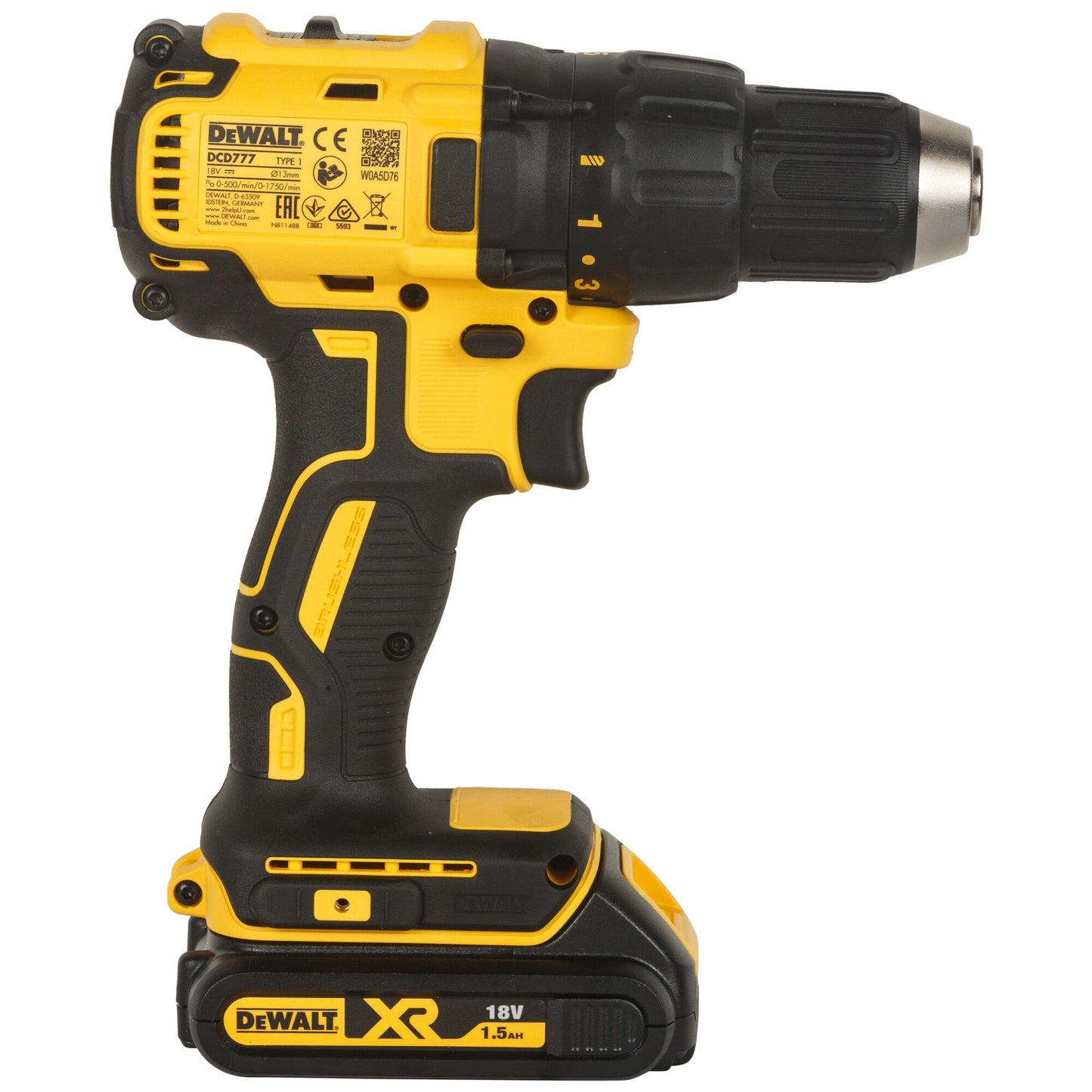DEWALT DCD777S2T-QW Trapano Avviatore Compatto XR 18V con 2 batterie 18V 1.5Ah