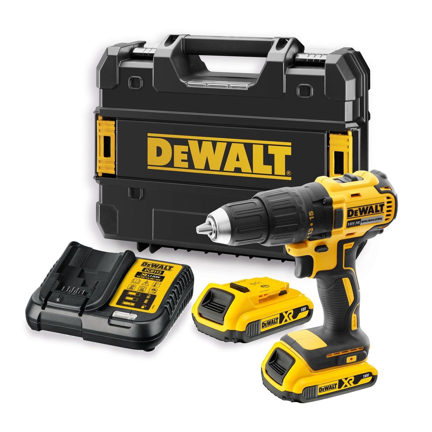 DEWALT DCD777S2T-QW Trapano Avviatore Compatto XR 18V con 2 batterie 18V 1.5Ah