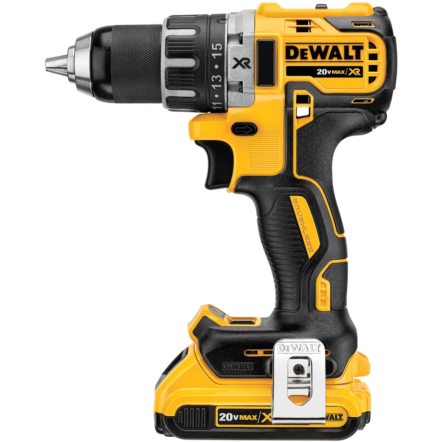 DEWALT DCD791D2-QW Akku-Bohrschrauber (bürstenlos), 2 Akkus 18V 2,0Ah