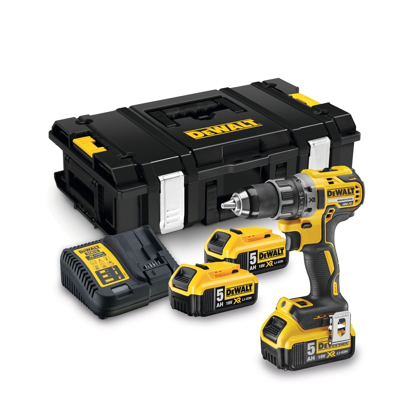 DEWALT DCD791P3-IT Akku-Bohrschrauber (bürstenlos), 3 Akkus 18V 5.0Ah