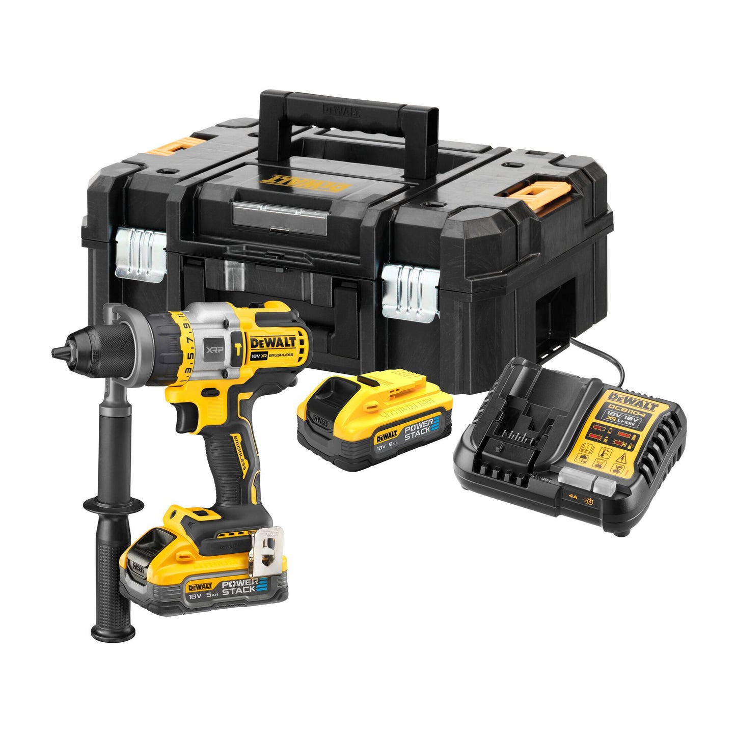 DEWALT DCD999H2T-QW 18V Akku-Schlagbohrschrauber mit 2 Powerstack-Akkus 18V 5,0Ah