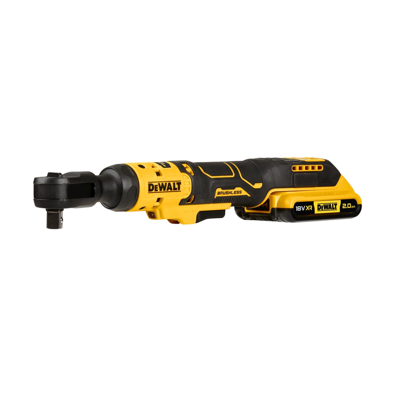 DEWALT DCF512D1-QW 18V XR Brushless 1/2" Open Head Ratchet with 1 x 2.0Ah Lithium Ion battery