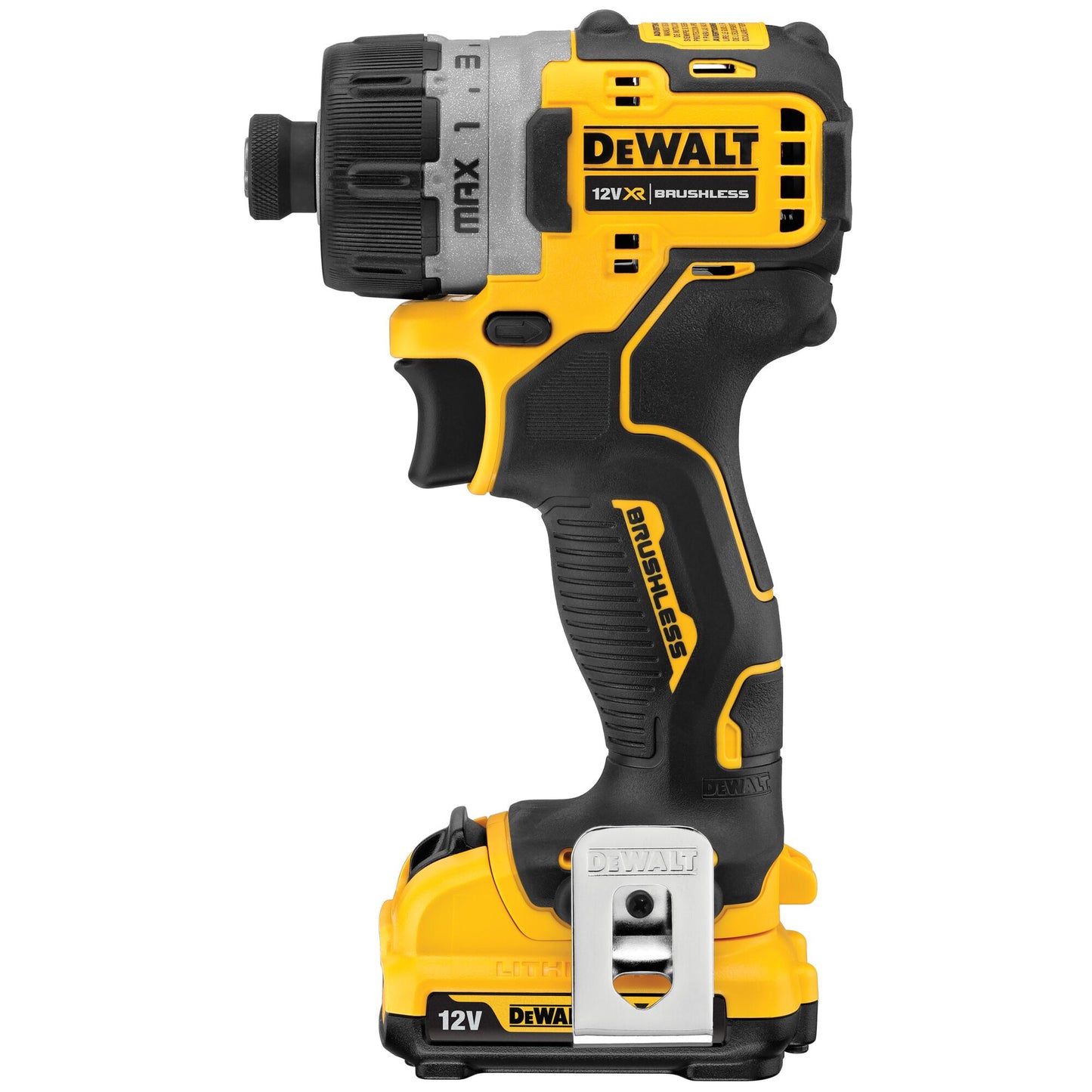 DEWALT DCF601D2-QW Trapano avvitatore Brushless compatto 12V 2.0Ah attacco 1/4"