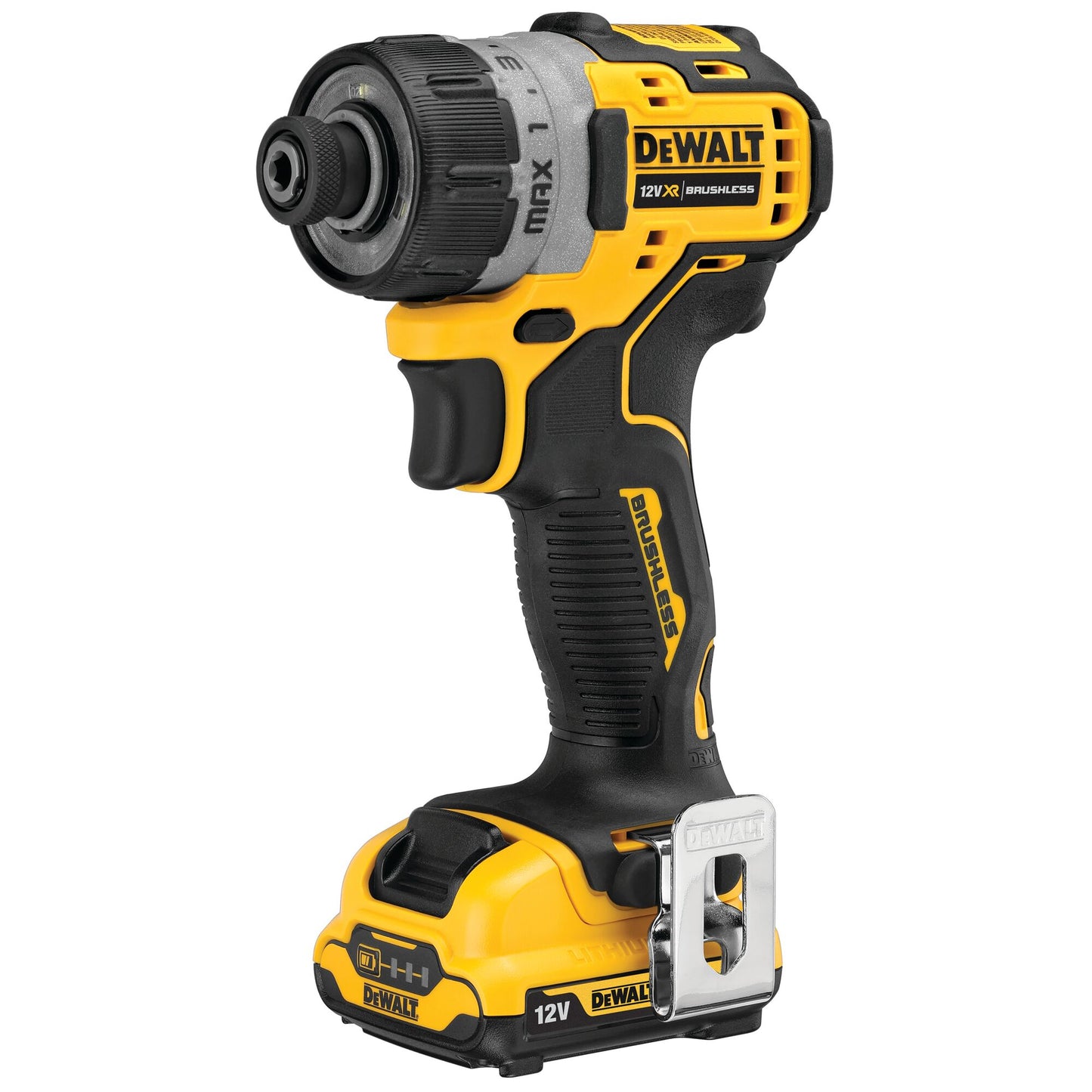 DEWALT DCF601D2-QW Trapano avvitatore Brushless compatto 12V 2.0Ah attacco 1/4"