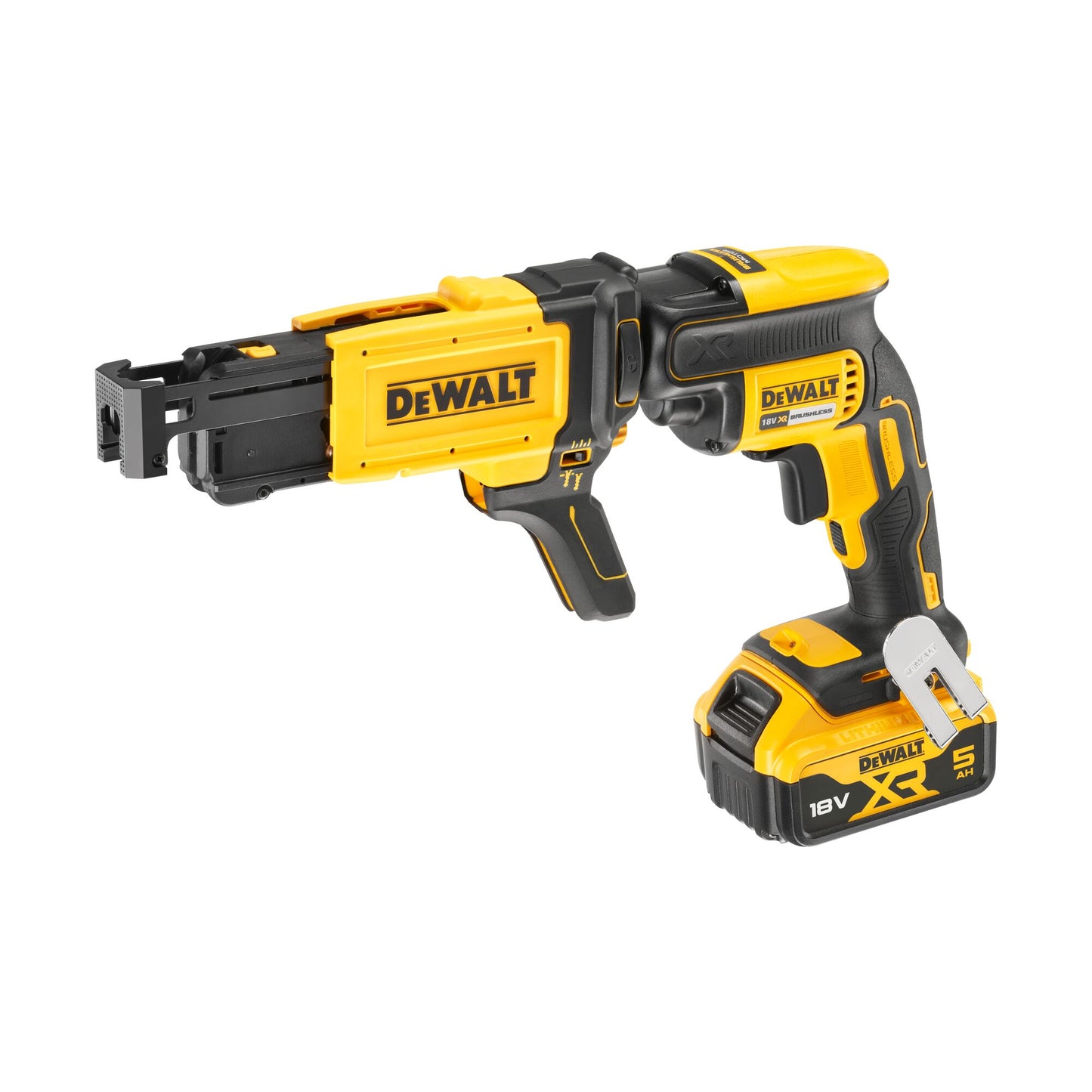 DEWALT DCF620P2K-QW Avvitatore per cartongesso 18V XR Brushless con meccanismo caricamento viti a nastro, 2 batterie XR 18V 5.0Ah comprese