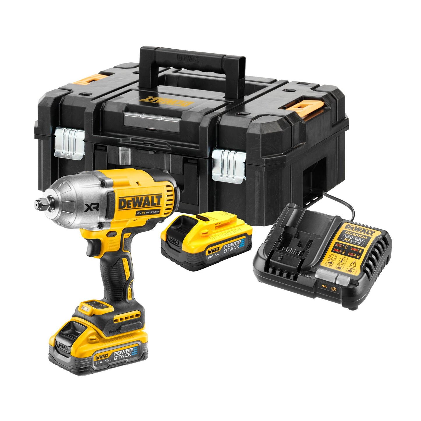 DEWALT DCF900H2T-QW 18V XR Brushless 1/2" Hog Ring High Torque Impact Wrench with 2 x 5Ah Powerstack Batteries