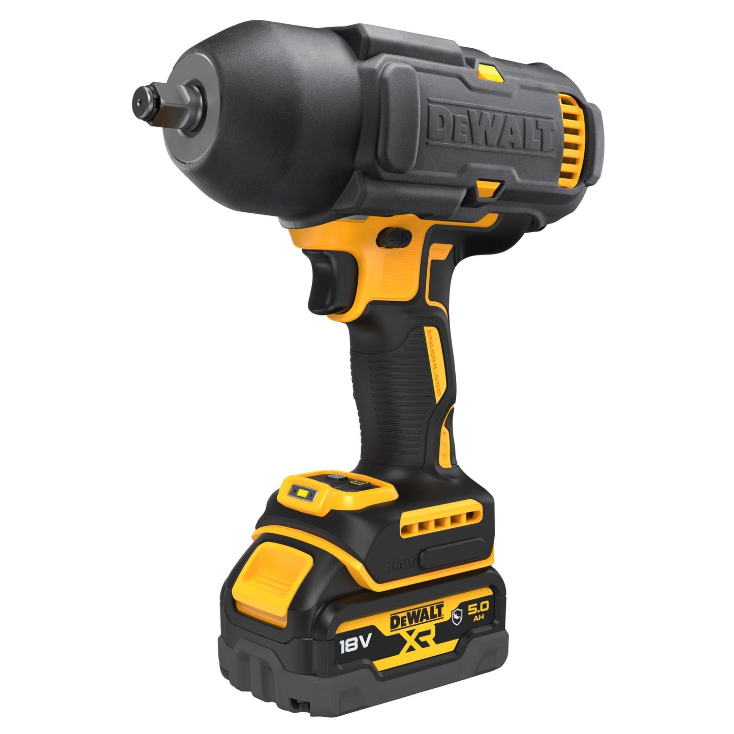 DEWALT DCF900P2G-QW 18V XR 1/2" 4 Mode High Torque Impact Wrench (Hog Ring) with 2 x 5Ah "G" series Batteries