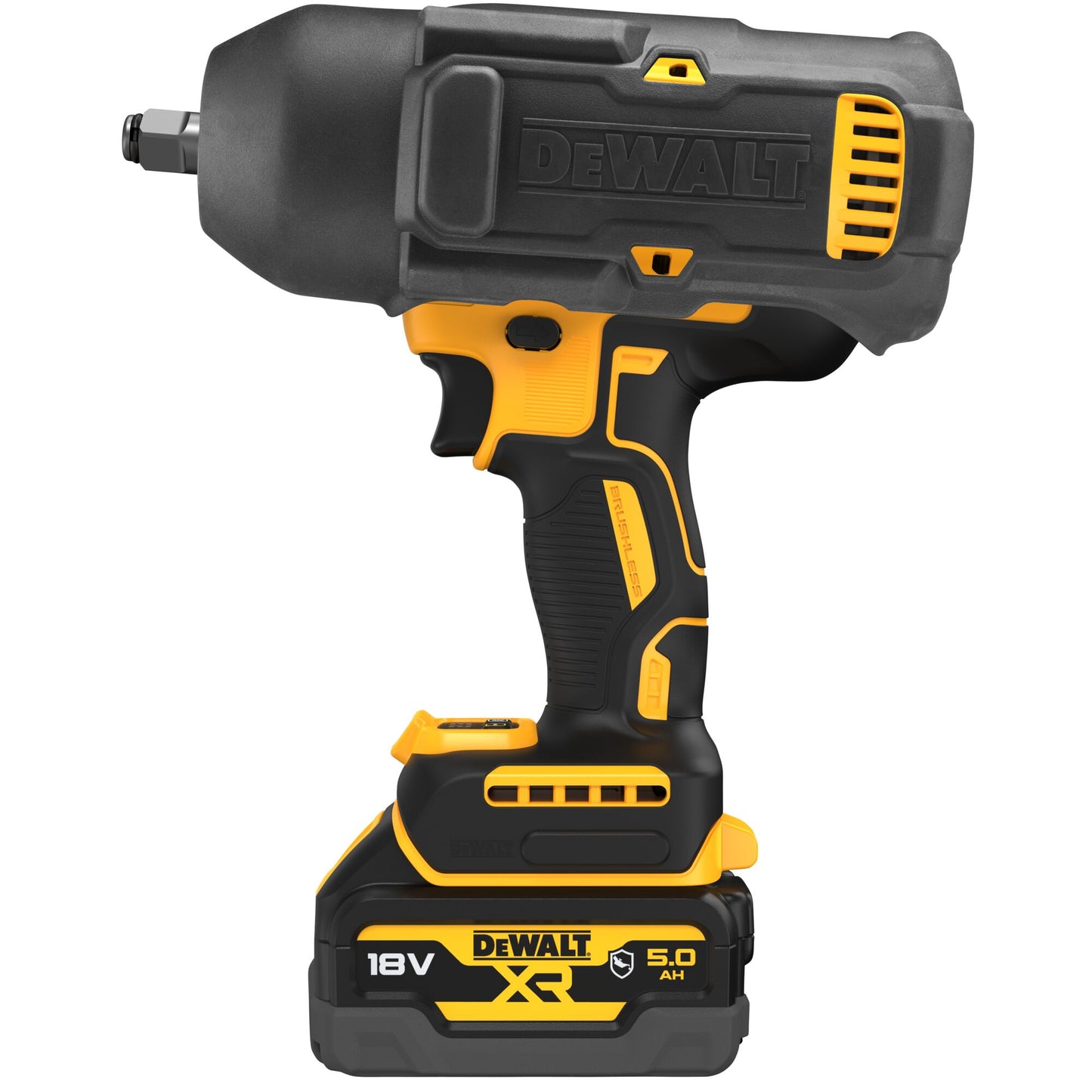 DEWALT DCF900P2G-QW 18V XR 1/2" 4 Mode High Torque Impact Wrench (Hog Ring) with 2 x 5Ah "G" series Batteries