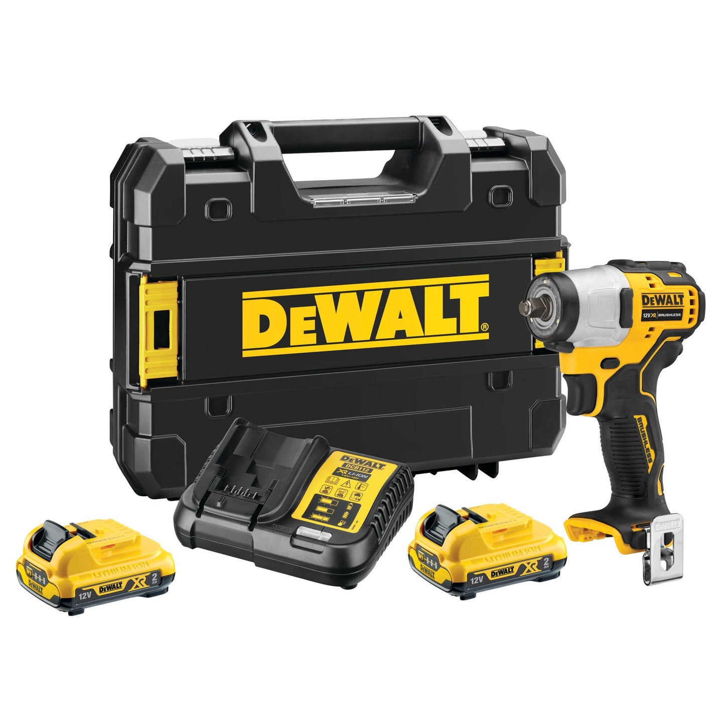 DEWALT DCF902D2-QW Avvitatore ad impulsi compatto con 2 batterie 12V 2.0Ah attacco 3/8"