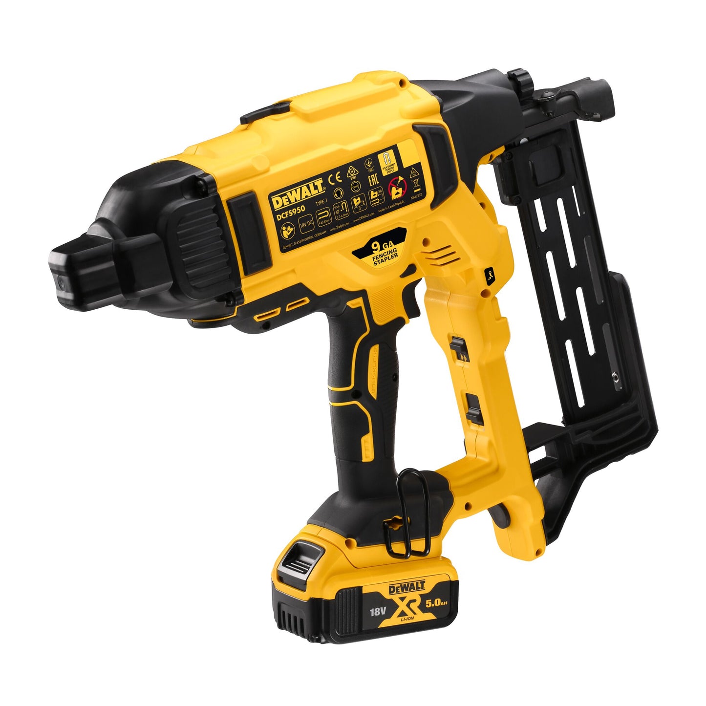 DEWALT DCFS950P2-QW Graffettatrice per cambrette per recinzioni con 2 batterie XR 18V 5.0Ah