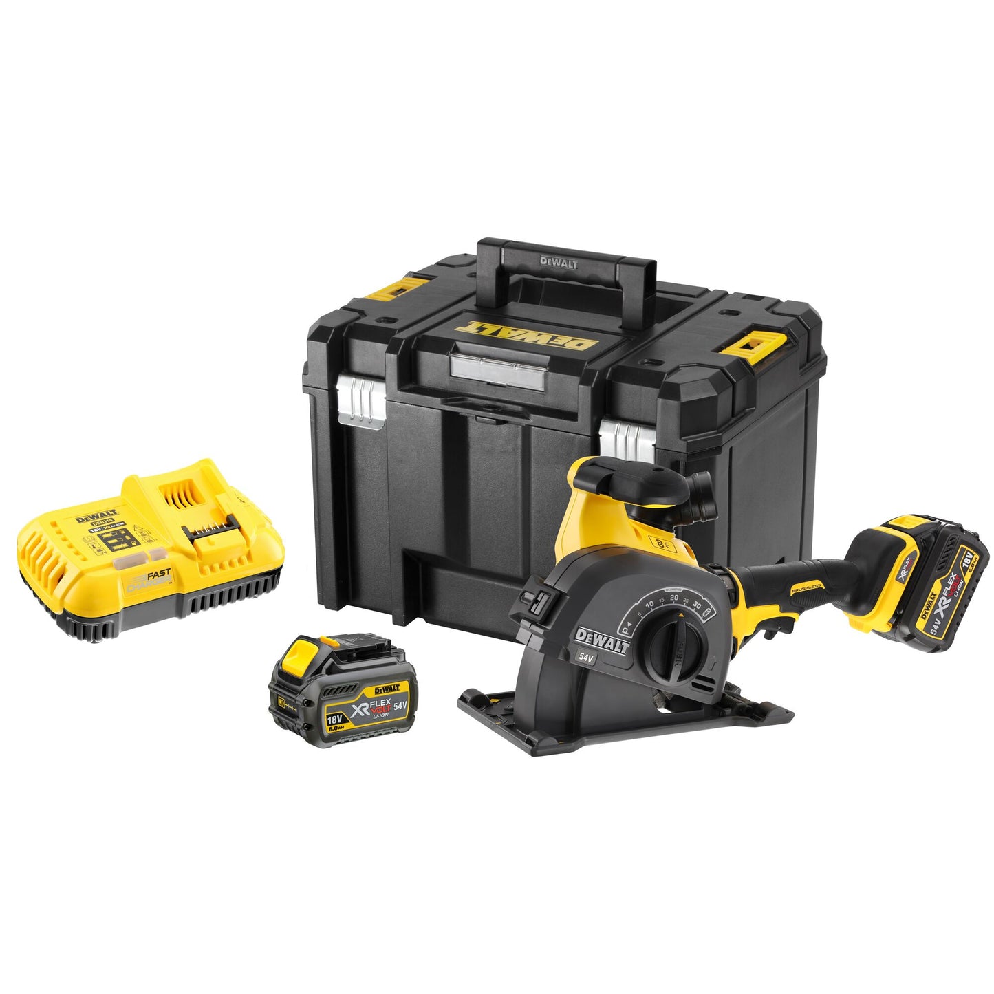 DEWALT DCG200T2-QW Scanalatrice con 2 batterie XR Flexvolt 54V 6.0Ah