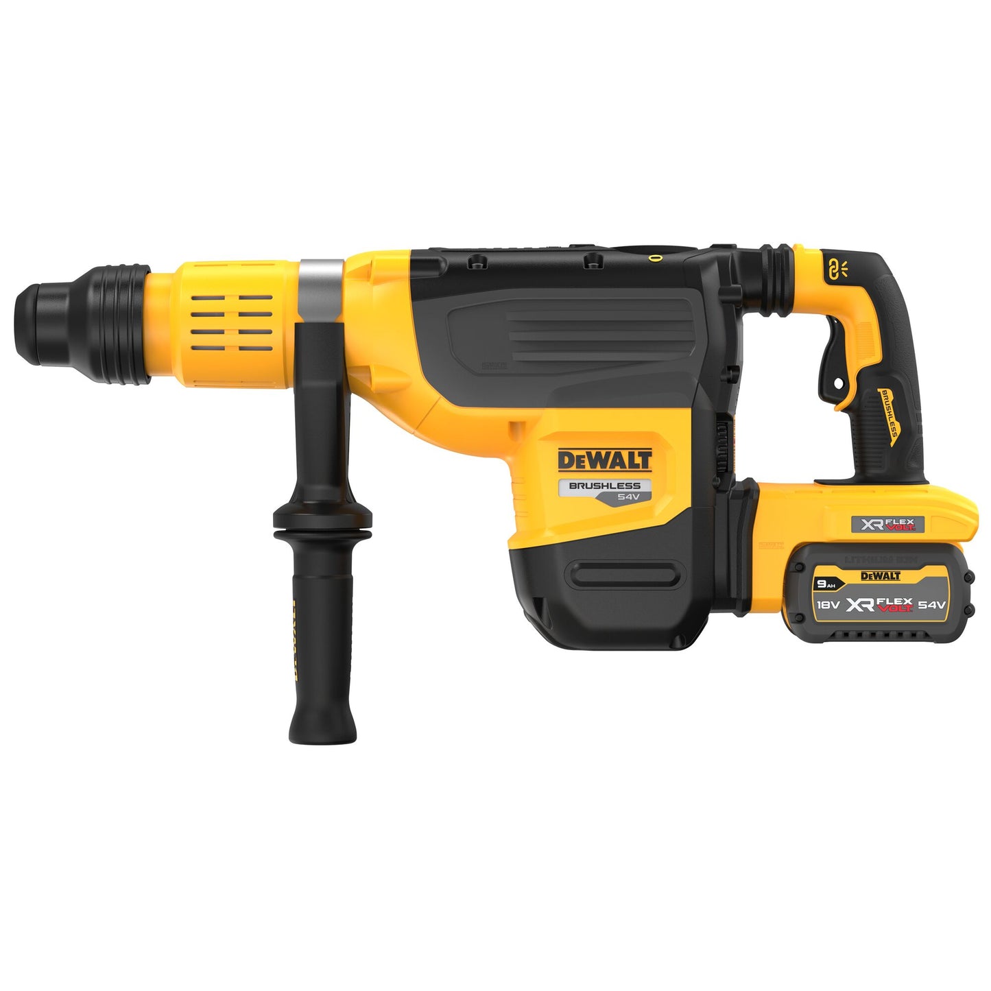 DEWALT DCH775X2-QW 18/54V XR 52mm SDS-Max Hammer Drill with 2 x 9.0Ah Flexvolt batteries
