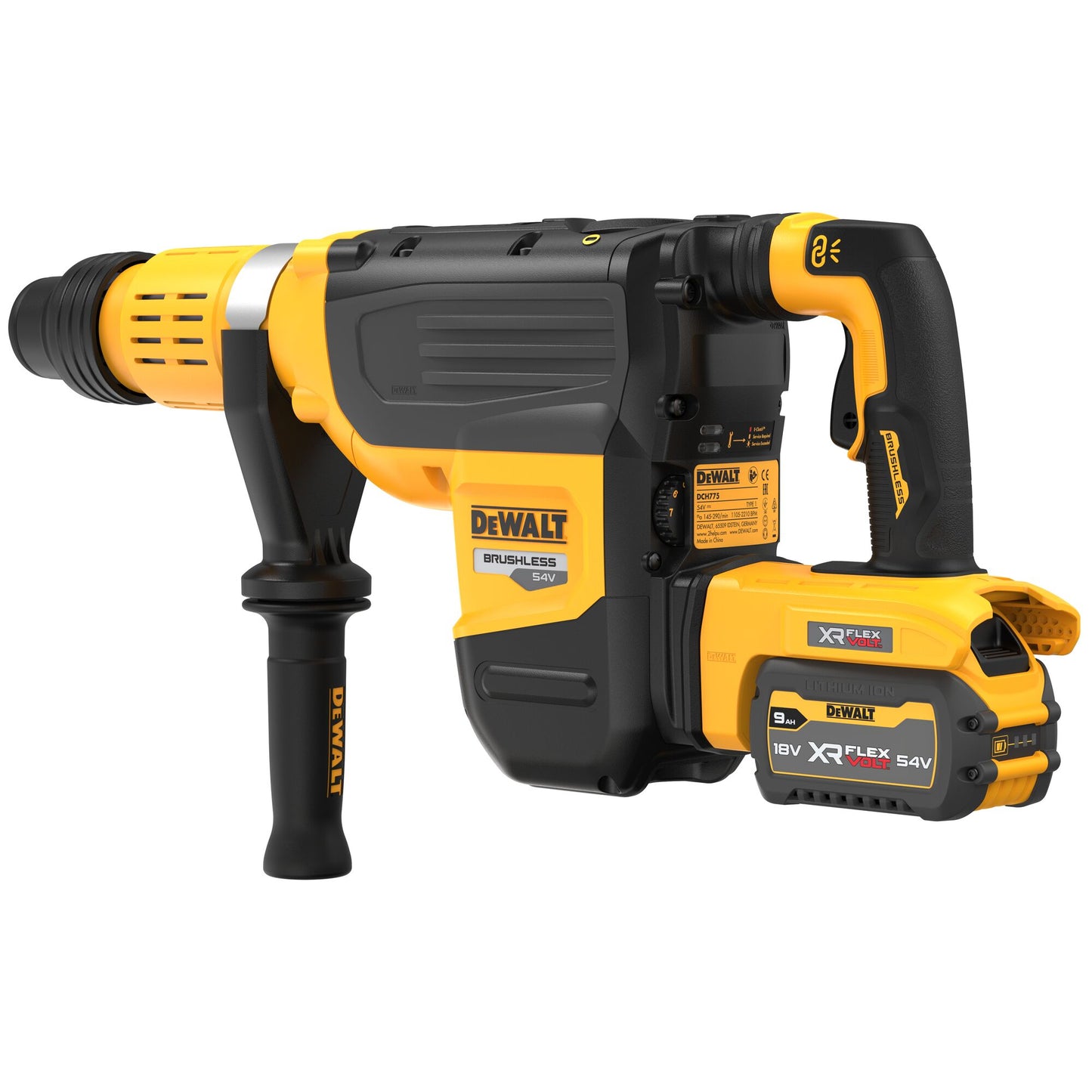 DEWALT DCH775X2-QW 18/54V XR 52mm SDS-Max Hammer Drill with 2 x 9.0Ah Flexvolt batteries