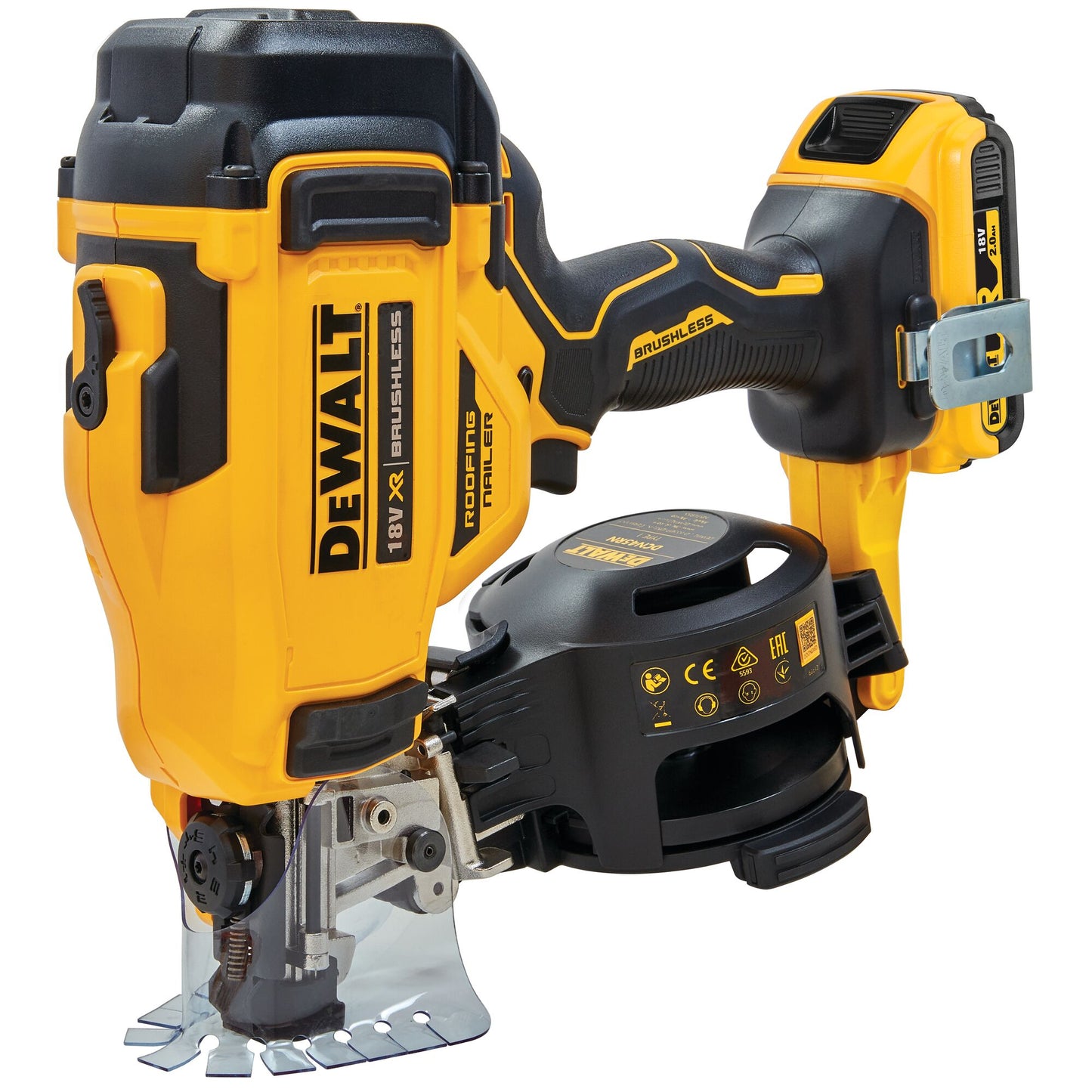 DEWALT DCN45RND2-QW Chiodatrice per tetti e manutenzione generale con 2 batterie XR 18V 2.0Ah