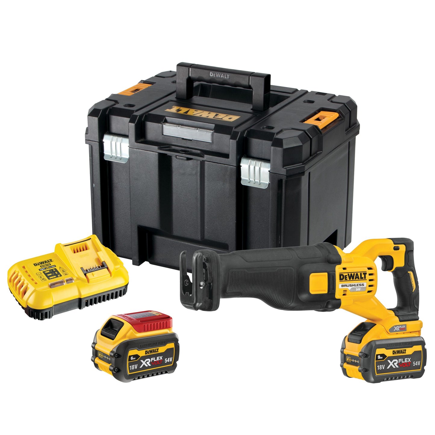 DEWALT DCS389X2-QW 18/54V XR Reciprocating Saw with 2 x 9Ah Flexvolt Lithium Ion Batteries