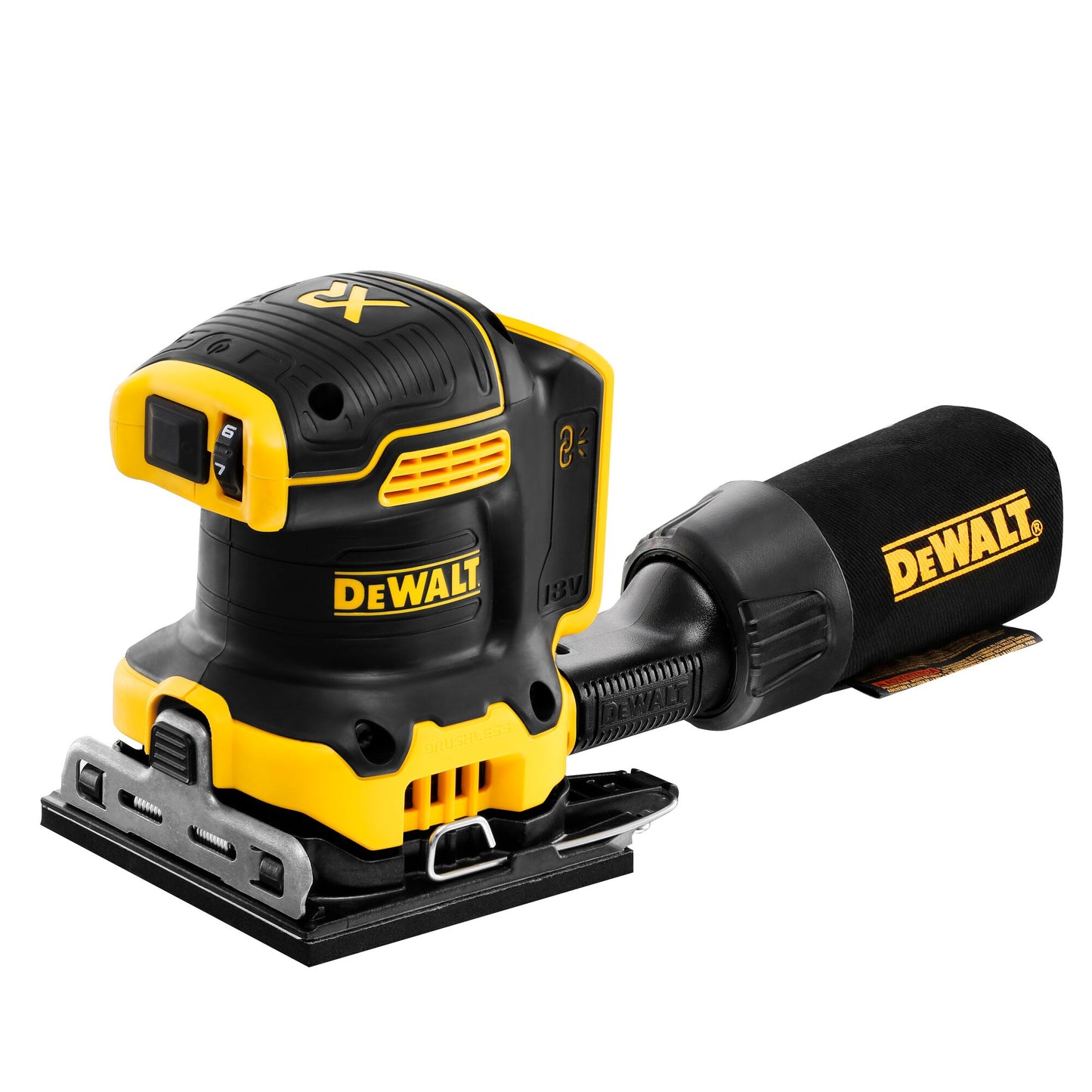 DEWALT DCW200NT-XJ Levigatrice orbitale 1/4 di foglio Brushless 18V, senza batterie e cariabatterie