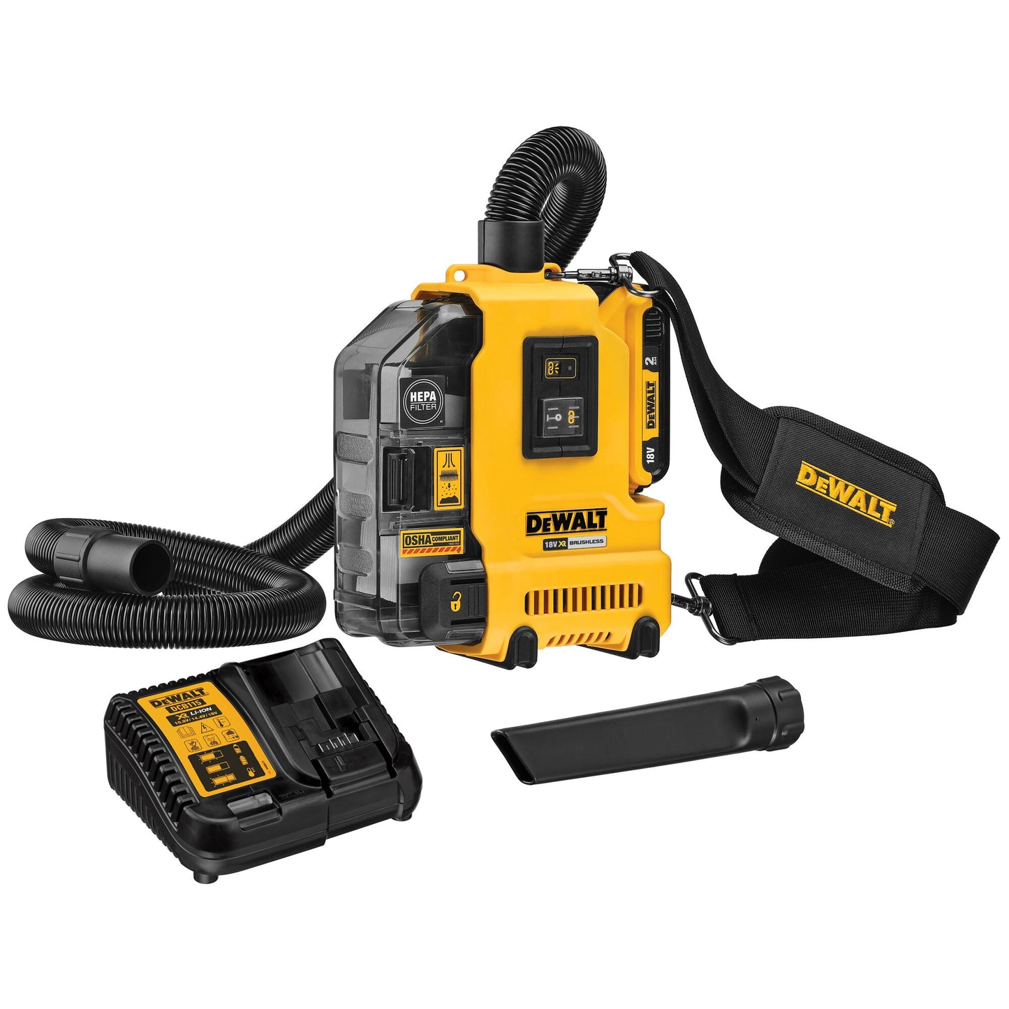 DEWALT DWH161D1-QW Aspiratore universale portatile con 1 batteria 18V 2.0Ah