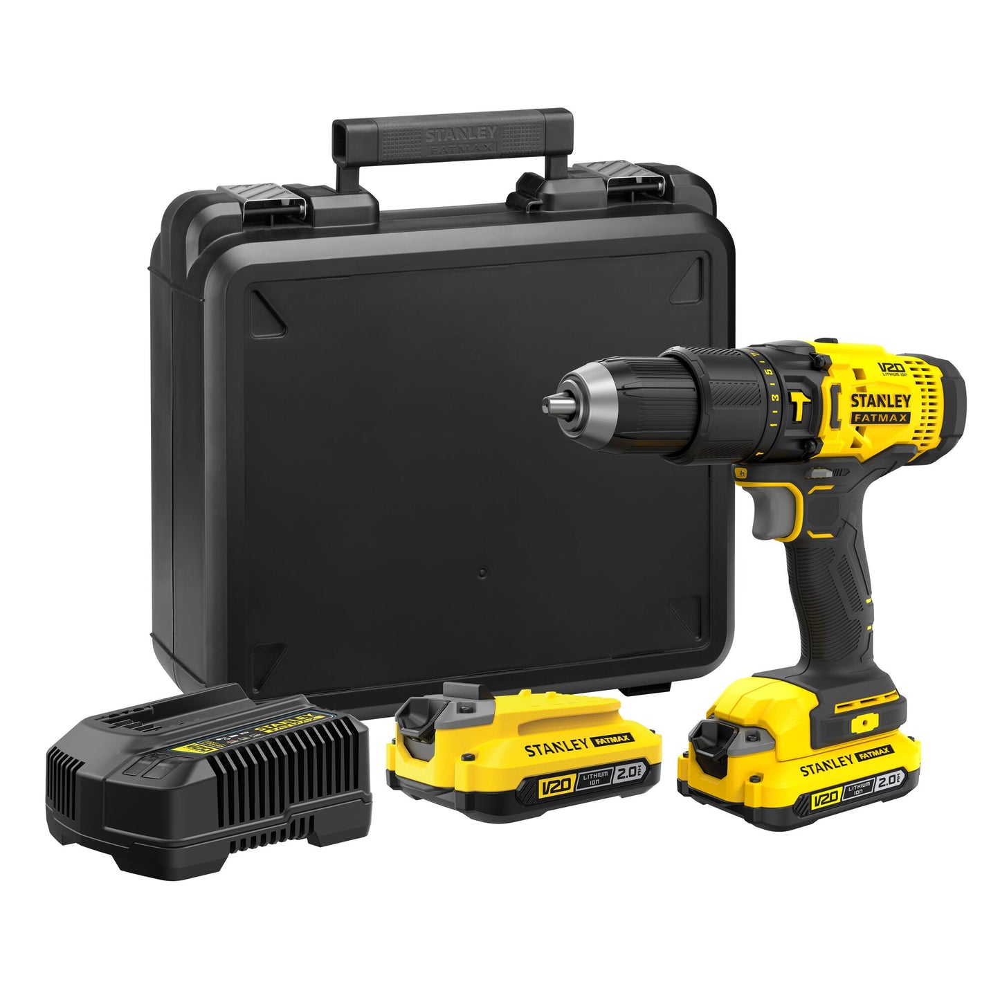 STANLEY FATMAX SFMCD711D22-QW Trapano avvitatore a percussione V20, 2 batterie 18V - 2Ah