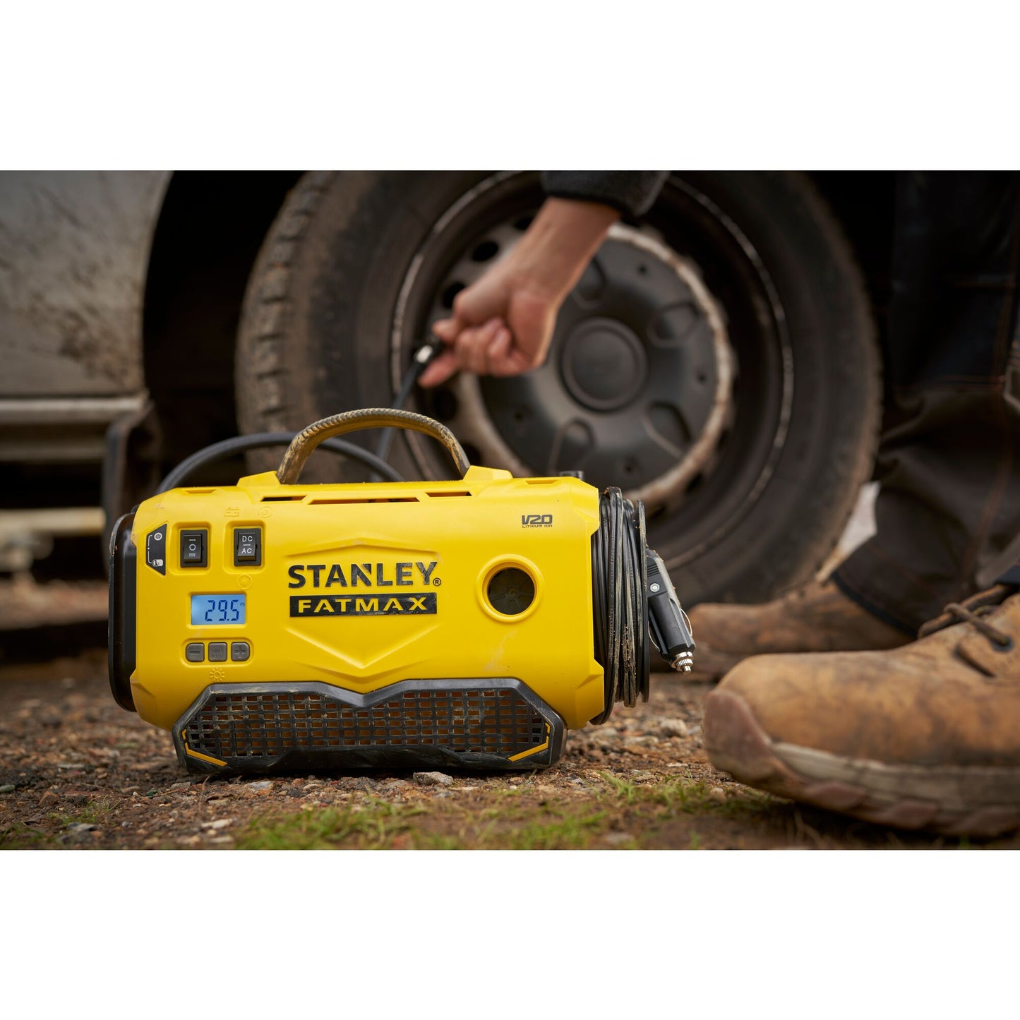 STANLEY FATMAX SFMCE520B-QW Compressore V20, senza batterie e caricabatteria