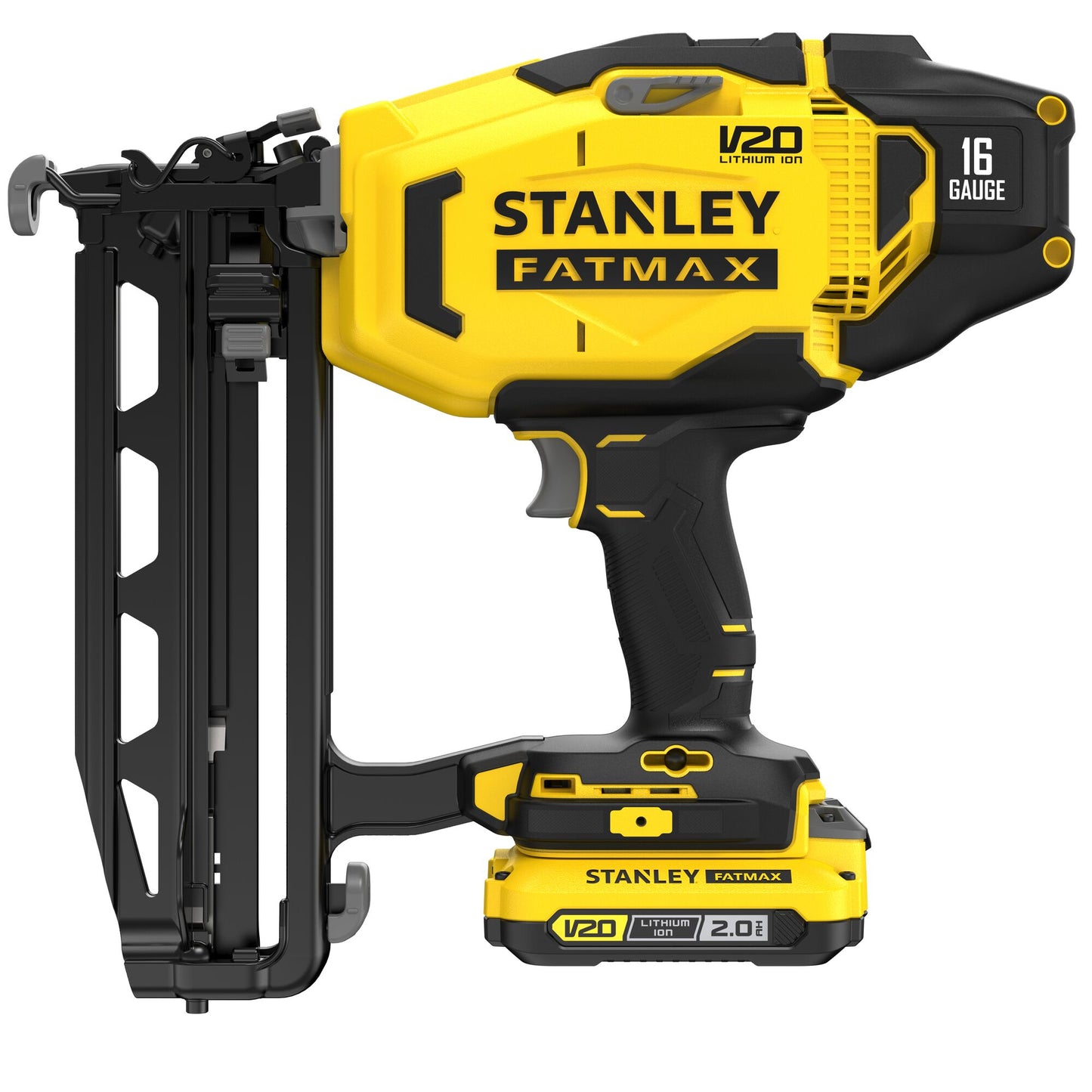 STANLEY FATMAX SFMCN616D2K-QW V20 Cordless 16-Gauge Finishing Nailer with 2 x 2.0Ah Lithium Ion Batteries and Kit Box