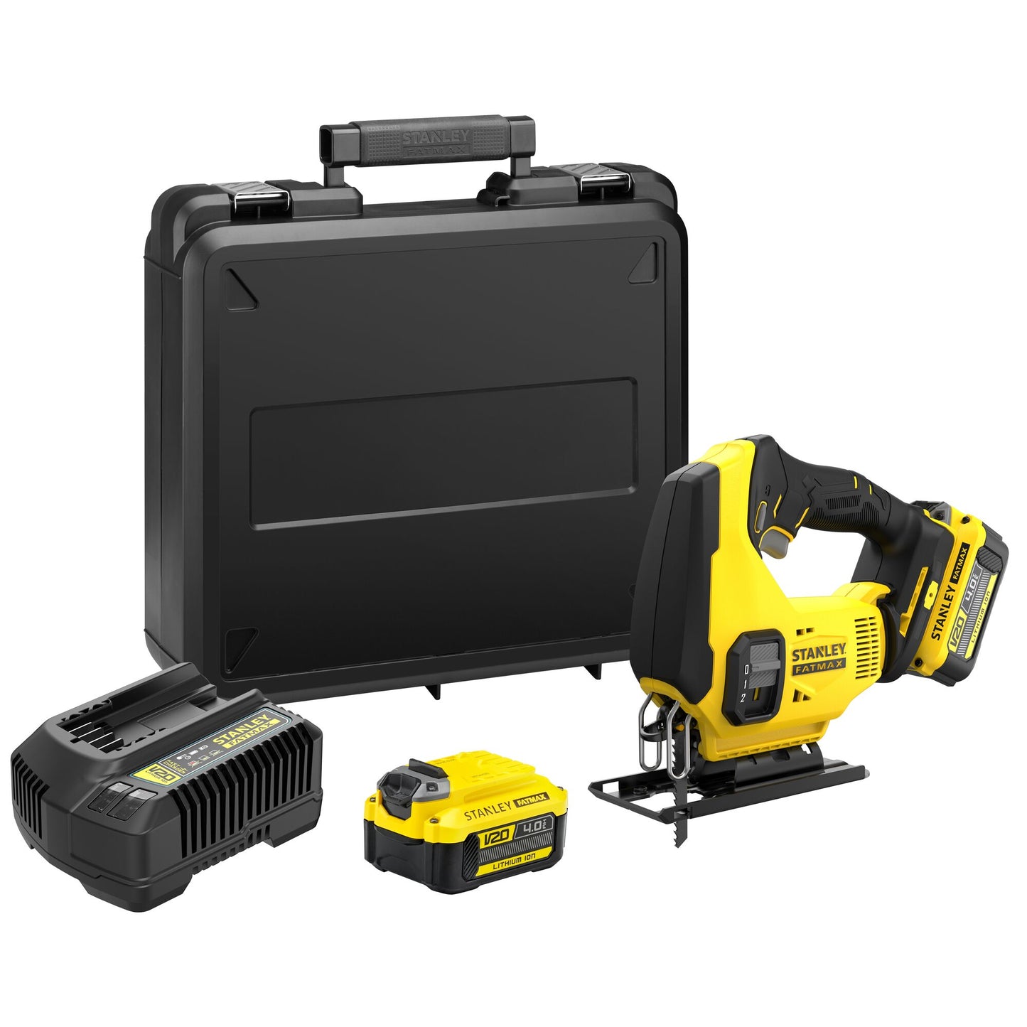 STANLEY FATMAX SFMCS600M2K-QW Seghetto alternativo V20, 2 batterie 18V 4.0Ah