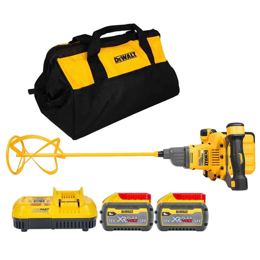 DEWALT DCD240X2-QW Miscelatore a doppia impugnatura con 2 batterie XR Flexvolt 54V 9.0Ah
