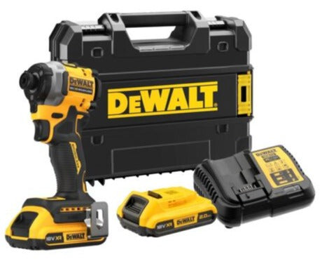 DEWALT DCF850D2T-QW Avvitatore ad impulsi compatto 3 velocità 2 batterie 18V 2.0Ah XR brushless 1/4”