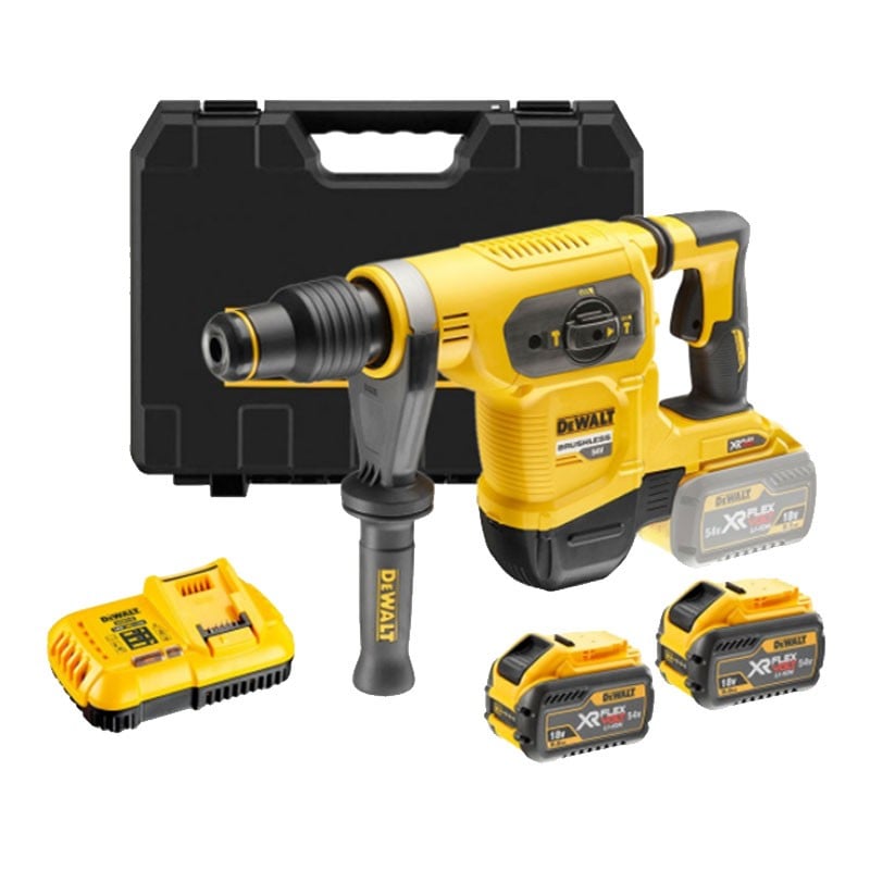 DEWALT DCH481X2-QW 18/54V XR 40mm SDS-Max Hammer Drill with 2 x 9Ah Flexvolt Batteries