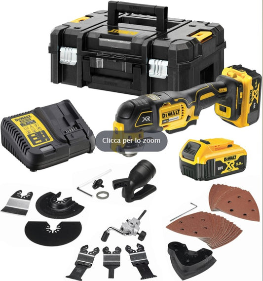 DEWALT DCS356P2-QW Utensile multifunzione ad oscillazione con 2 batterie 18V 5.0Ah, motore brushless