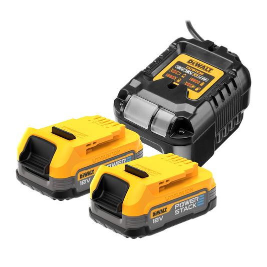 DEWALT DCB1102E2-QW Kit 2 batterie XR 18v Powerstack 1.7Ah compact + caricabatteria