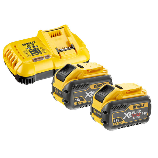 DEWALT DCB118Y2-QW Starter Kit caricabatteria 8A + 2 batterie 18/54 Flexvolt 12.0Ah