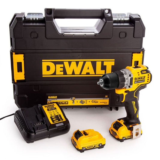 DEWALT DCD706D2-QW 12 Volt Akku-Schlagbohrschrauber mit 2 Akkus 12V 2,0Ah