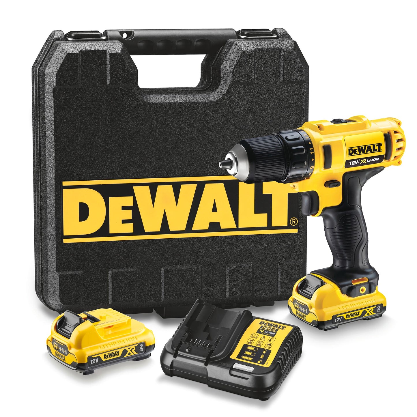 DEWALT DCD710D2-QW Trapano Avvitatore a batteria compatto con 2 batterie XR 12V 2.0Ah