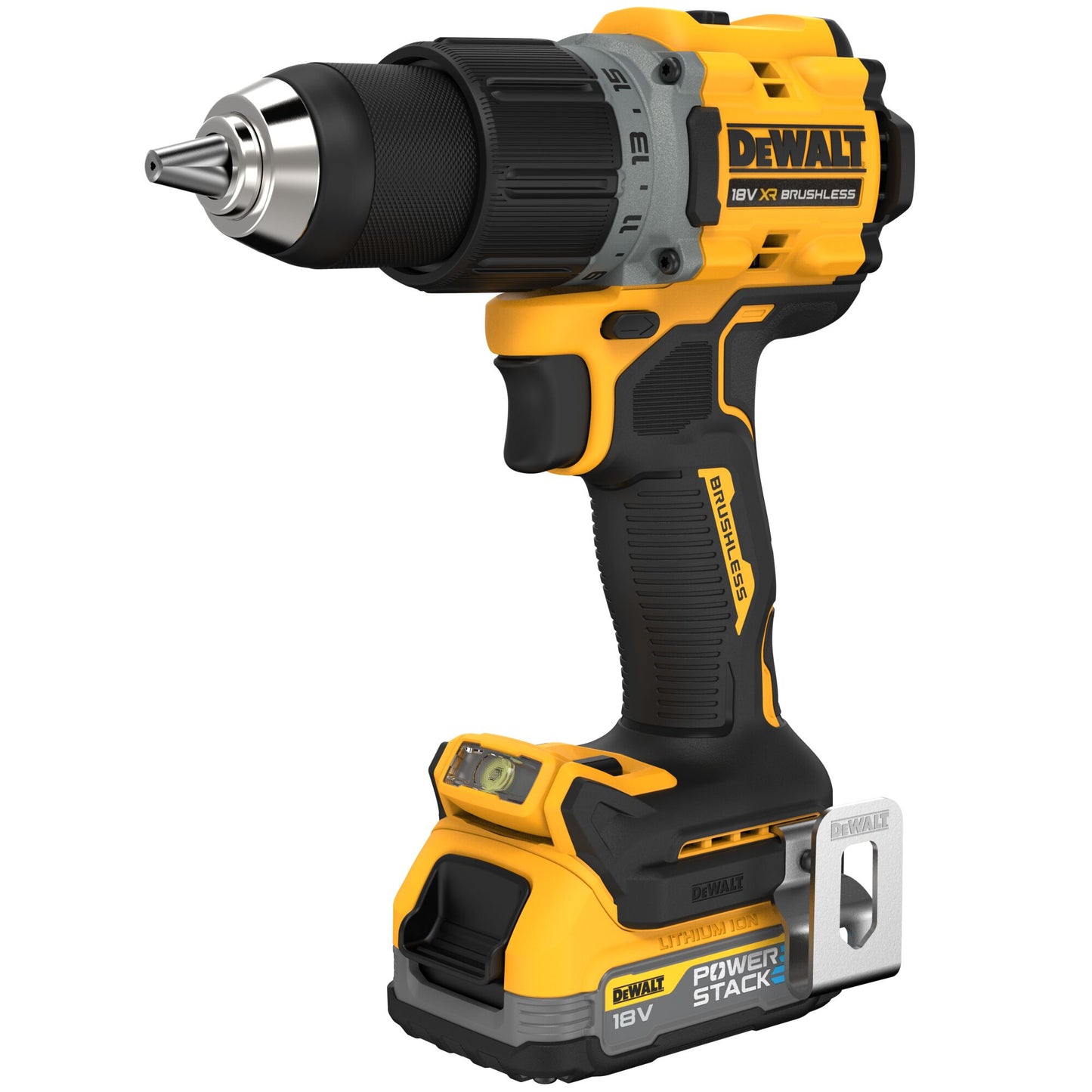 DEWALT DCD800E2T-QW Trapano avvitatore compatto 2 batterie 18V Powerstack Brushless