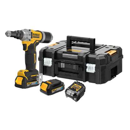 DEWALT DCF414E2GT-QW Rivettatrice 6.4mm con 2 batterie XR 18V Powerstack serie G