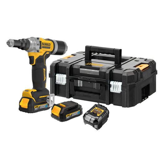 DEWALT DCF414E2GT-QW Rivettatrice 6.4mm con 2 batterie XR 18V Powerstack serie G