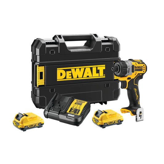 DEWALT DCF601D2-QW Trapano avvitatore Brushless compatto 12V 2.0Ah attacco 1/4"
