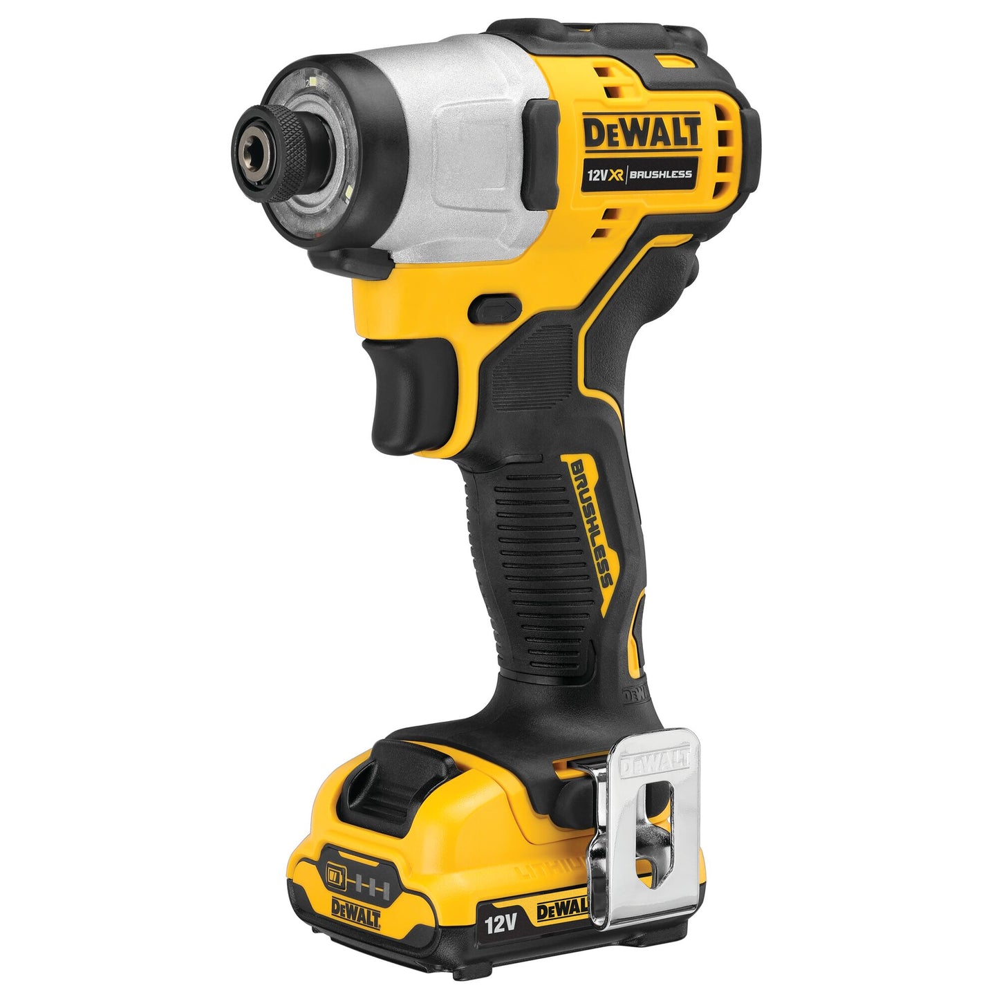 DEWALT DCF801D2-QW 12V XR Brushless Sub-Compact Impact Driver with 2 X 2Ah Lithium Ion Batteries