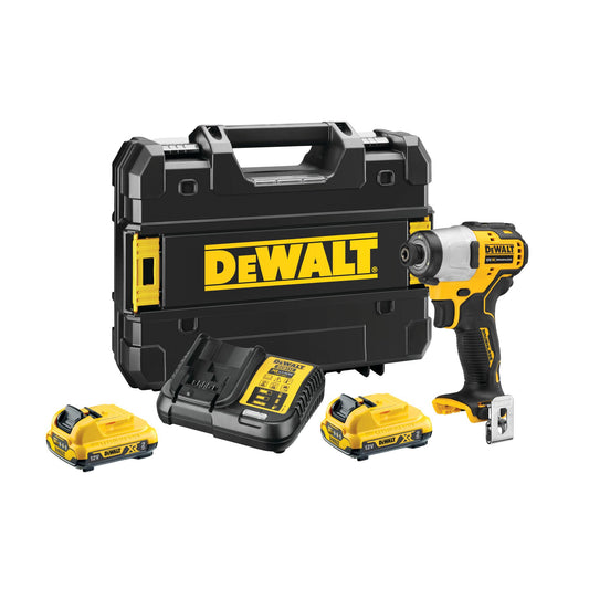 DEWALT DCF801D2-QW Avvitatore ad impulsi compatto brushless 1/4" XR 2 batterie 12V 2.0Ah