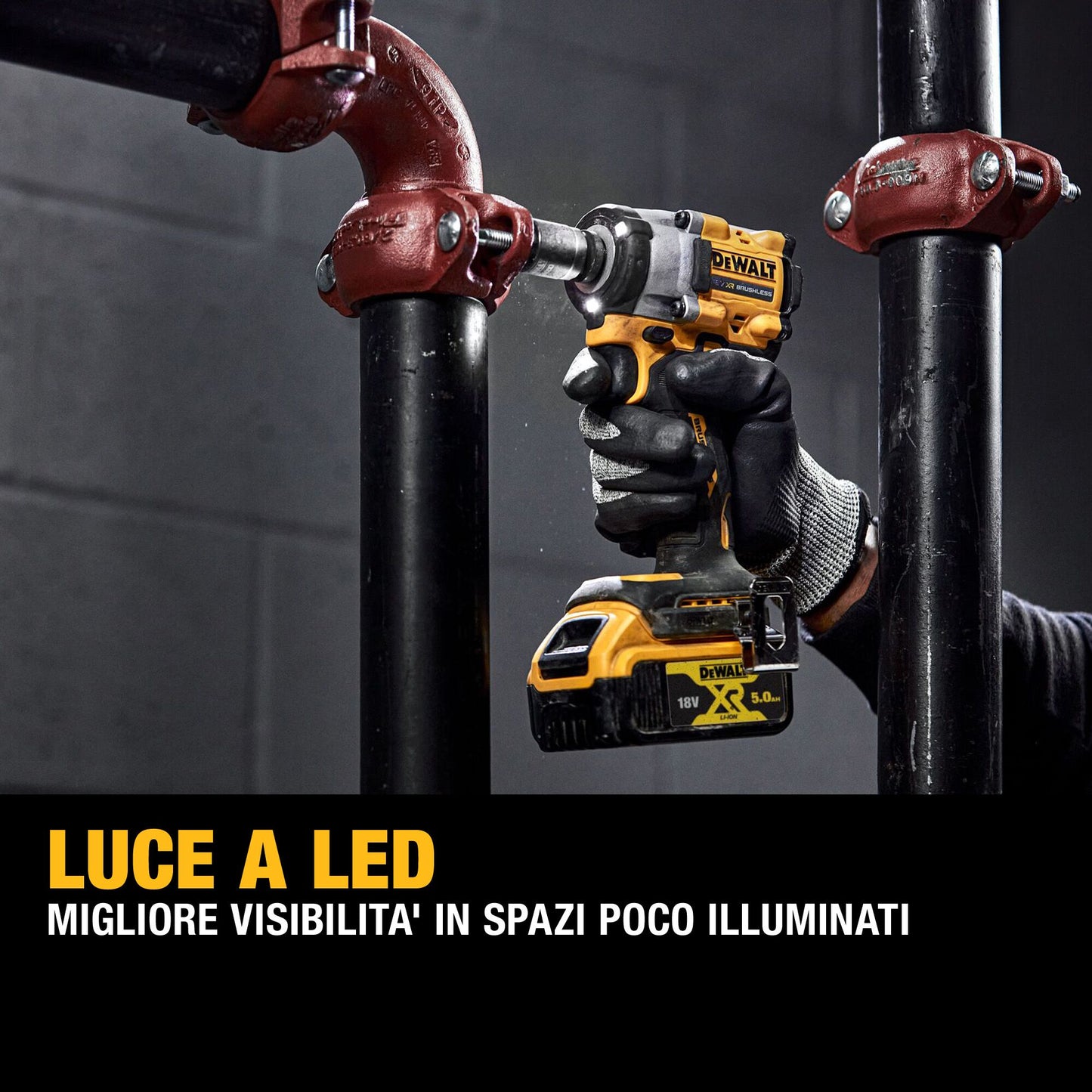 DEWALT DCF921E2T-QW Avvitatore ad impulsi compatto 1/2" con 2 batterie 18V Powerstack