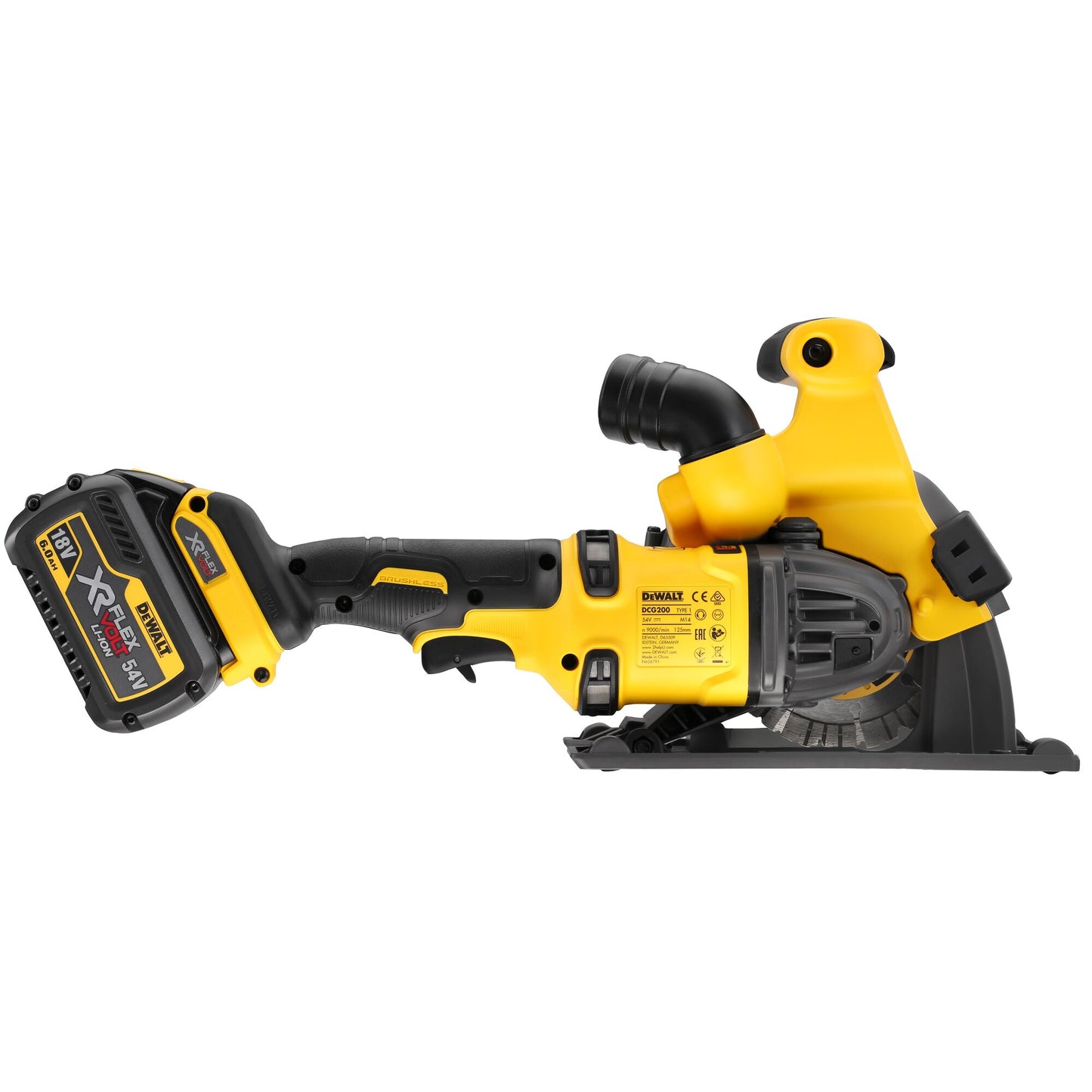 DEWALT DCG200T2-QW Scanalatrice con 2 batterie XR Flexvolt 54V 6.0Ah