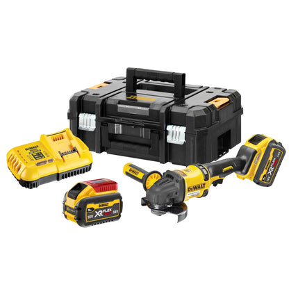 DEWALT DCG418X2-QW 18/54V XR 125mm Angle Grinder with 2 x 9.0Ah Flexvolt Battery