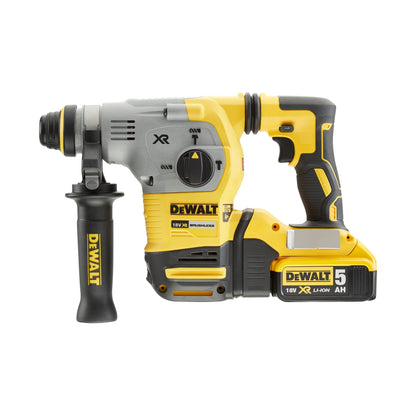 DEWALT DCH283P2-QW 18V XR Brushless 26mm SDS-Plus Hammer Drill with 2 x 5Ah Lithium Ion Batteries and Kit Box