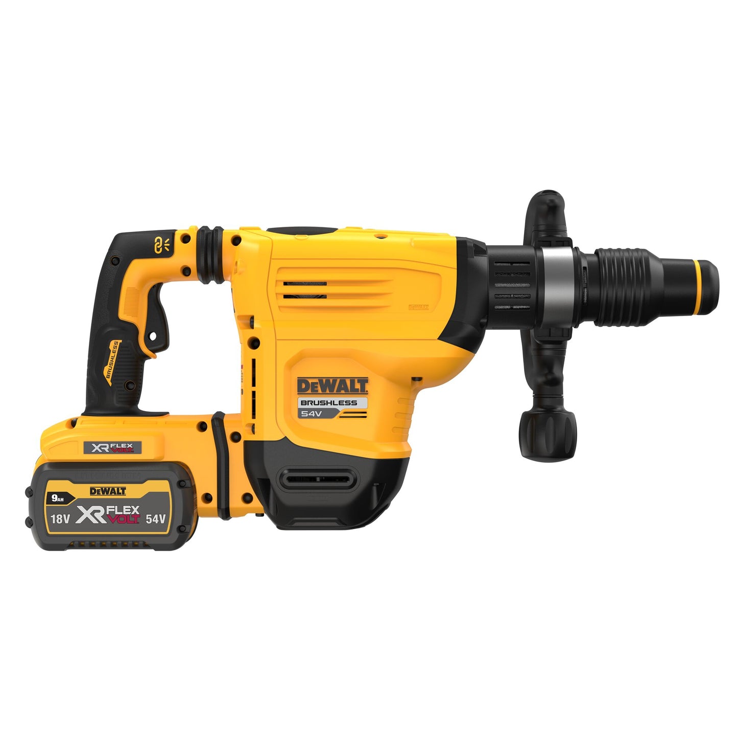 DEWALT DCH832X2-QW 18/54V XR SDS-Max Chipping Hammer with 2 x 9Ah Flexvolt Lithium Ion Batteries