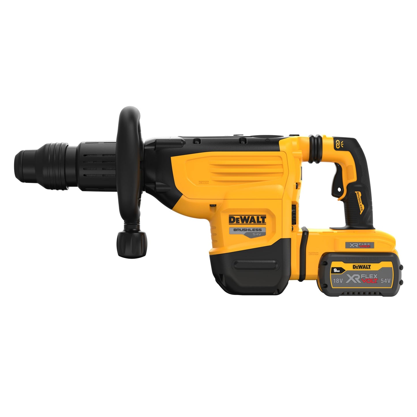 DEWALT DCH892X2-QW 18/54V XR SDS-Max Chipping Hammer with 2 x 9Ah Flexvolt Lithium Ion Batteries