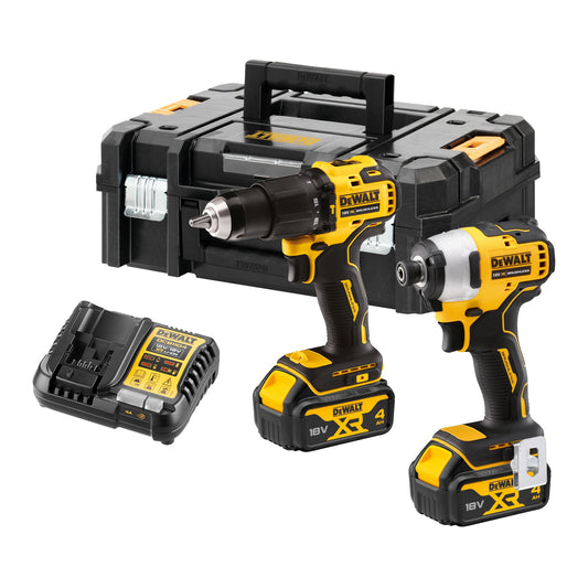 DEWALT DCK2062M2T-QW Kit brushless composto da Trapano avvitatore con percussione DCD709 + Avvitatore ad impulsi 1/4" DCF809 + 2 batterie XR 18V 4.0Ah